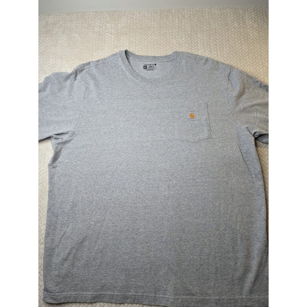 Carhartt‎ Mens Pocket T Shirt Gray Short Sleeve Loose Fit 2XL